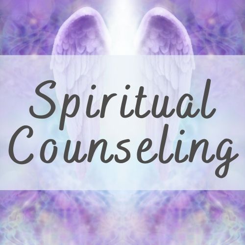 Spiritual Counseling with purple angel wings
